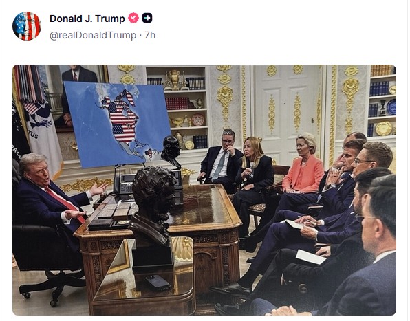 Трамп "приєднав" Гренландію, Канаду і Венесуелу до США (фото)